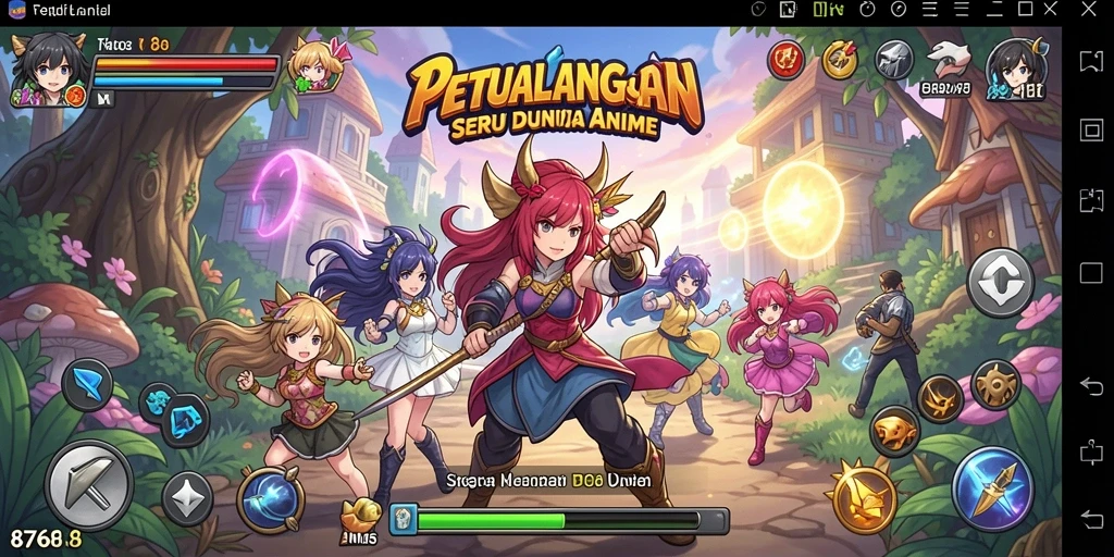 Screenshot menampilkan aksi seru dari karakter Anime di 8768.