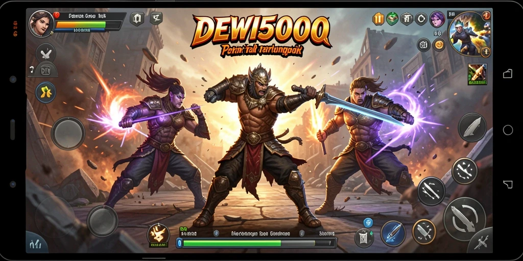 Gameplay seru dan aksi cepat DEWI5000 dalam pertarungan.