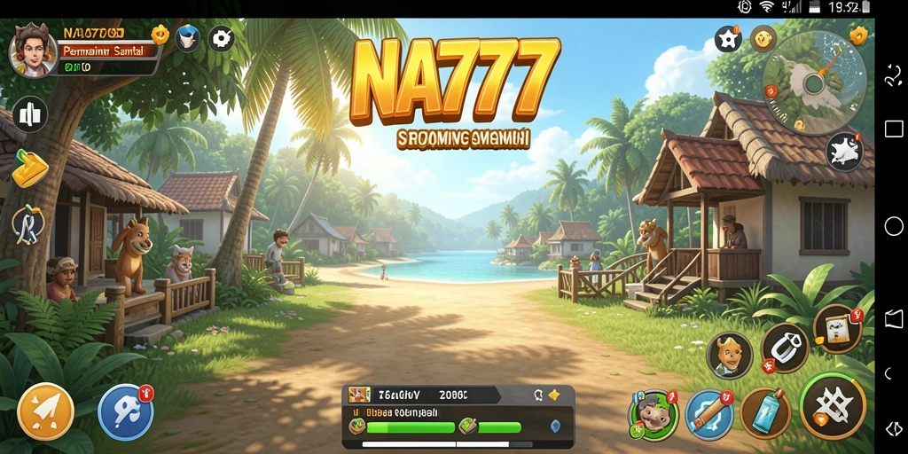 Tampilan gameplay menyenangkan dalam NA777 dengan karakter dan level yang beragam.