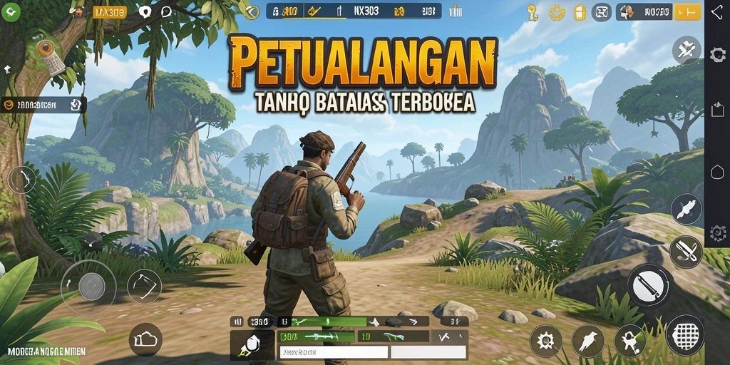 Tampilan gameplay dinamis di dunia terbuka NX303.