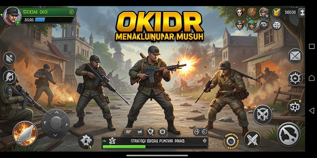 Tangkapan layar gameplay OKIDR menunjukkan pertempuran strategis yang mendebarkan.