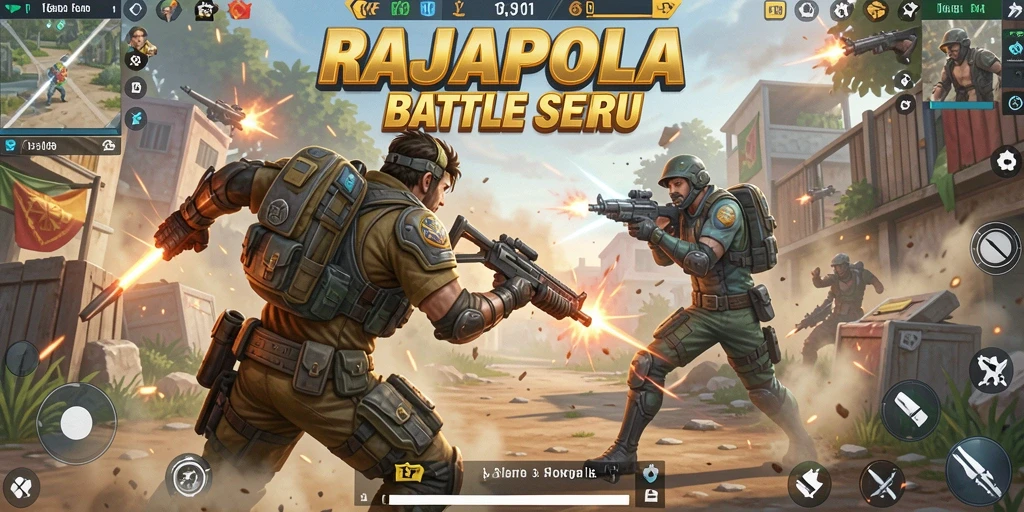 Tampilan gameplay RAJAPOLA yang mendebarkan di tengah pertempuran sengit.