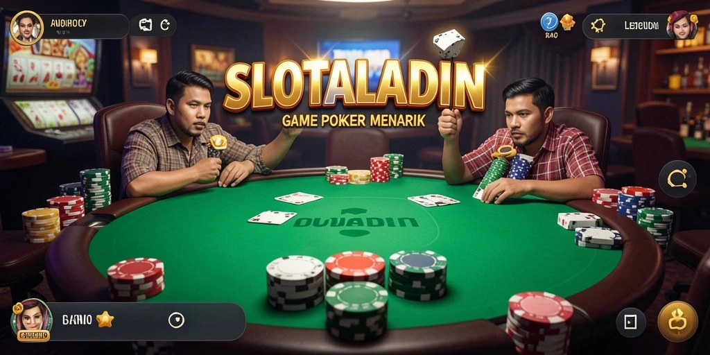 Tampak layar permainan Poker yang seru dan menegangkan